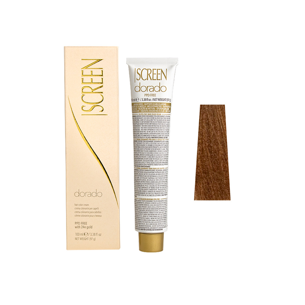 Крем-фарба для волосся перманентна з 24-каратним золотом SCREEN Dorado 8CL (8.24) Savannah Light Вlonde, 100 ml - 1